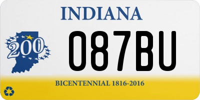 IN license plate 087BU