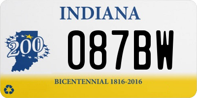 IN license plate 087BW