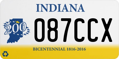 IN license plate 087CCX