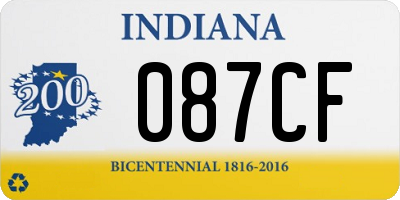 IN license plate 087CF