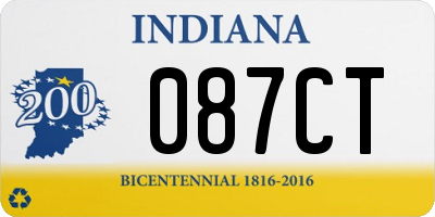 IN license plate 087CT