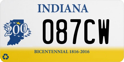 IN license plate 087CW