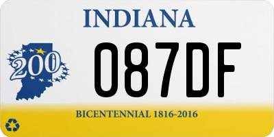 IN license plate 087DF