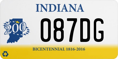 IN license plate 087DG