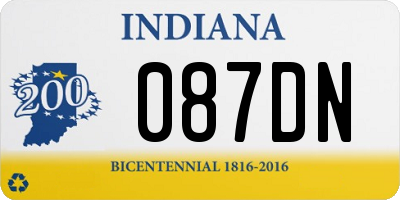 IN license plate 087DN