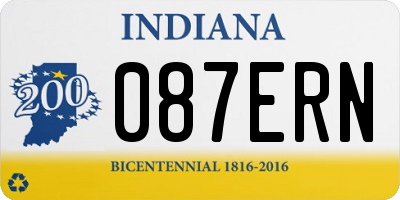 IN license plate 087ERN