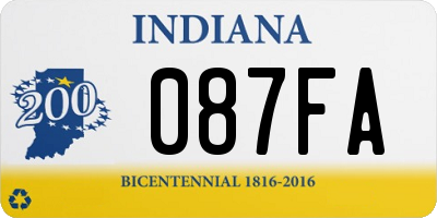 IN license plate 087FA