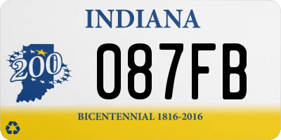 IN license plate 087FB