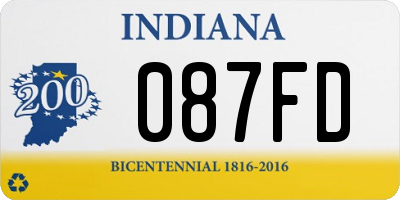 IN license plate 087FD