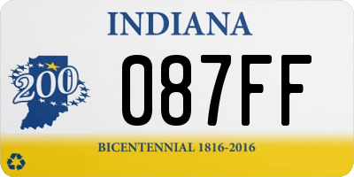 IN license plate 087FF