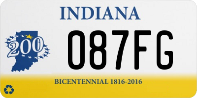 IN license plate 087FG