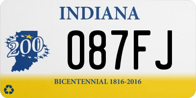 IN license plate 087FJ