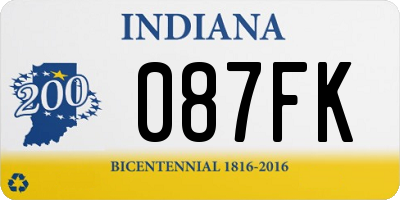 IN license plate 087FK