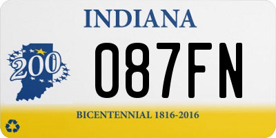 IN license plate 087FN