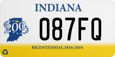 IN license plate 087FQ