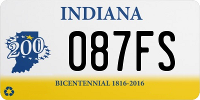 IN license plate 087FS