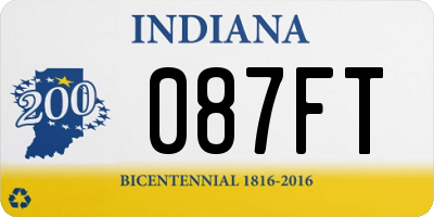 IN license plate 087FT