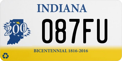 IN license plate 087FU