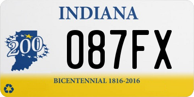 IN license plate 087FX