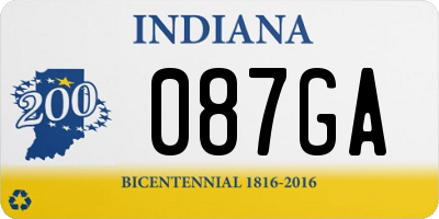 IN license plate 087GA