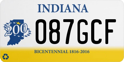 IN license plate 087GCF