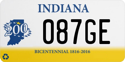 IN license plate 087GE