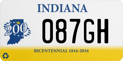 IN license plate 087GH