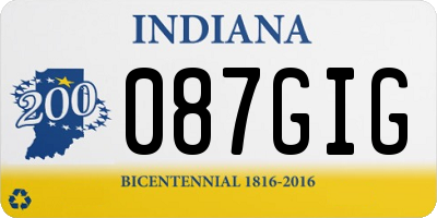 IN license plate 087GIG