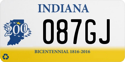 IN license plate 087GJ