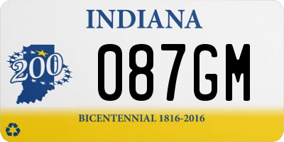 IN license plate 087GM