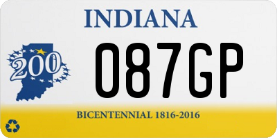 IN license plate 087GP