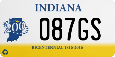 IN license plate 087GS