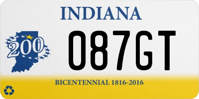 IN license plate 087GT