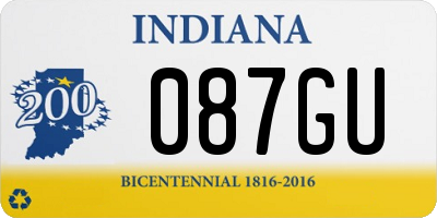 IN license plate 087GU