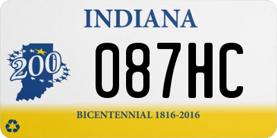 IN license plate 087HC