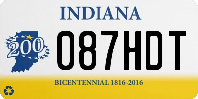 IN license plate 087HDT