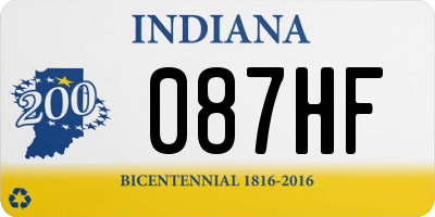 IN license plate 087HF