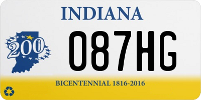 IN license plate 087HG