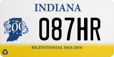 IN license plate 087HR