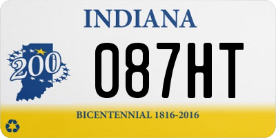 IN license plate 087HT