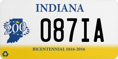 IN license plate 087IA