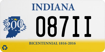 IN license plate 087II