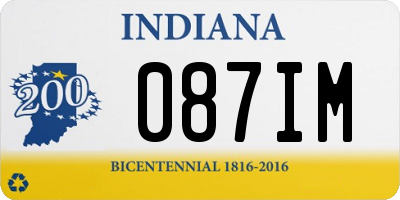 IN license plate 087IM