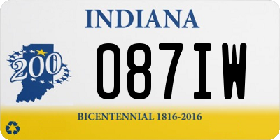 IN license plate 087IW