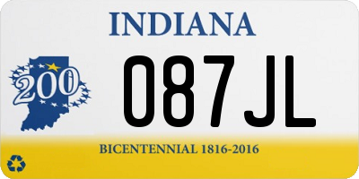 IN license plate 087JL