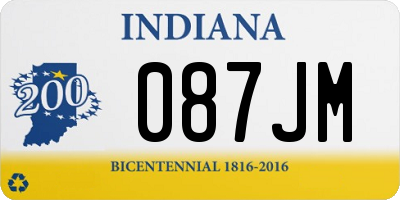 IN license plate 087JM