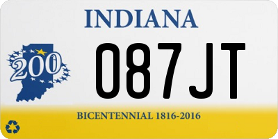 IN license plate 087JT