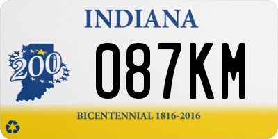 IN license plate 087KM