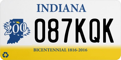 IN license plate 087KQK