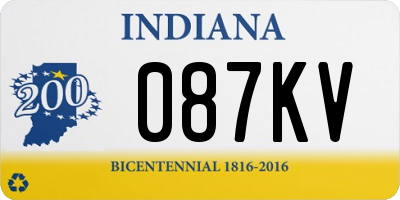 IN license plate 087KV